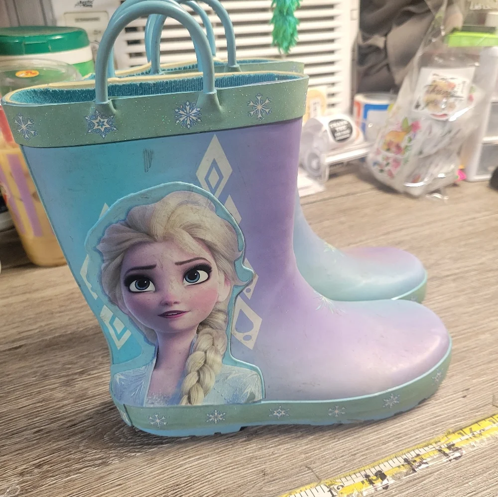 Frozen 2 Disney Kids‎ Rain Boots Size 2-3 Youth Girls Elsa Anna
